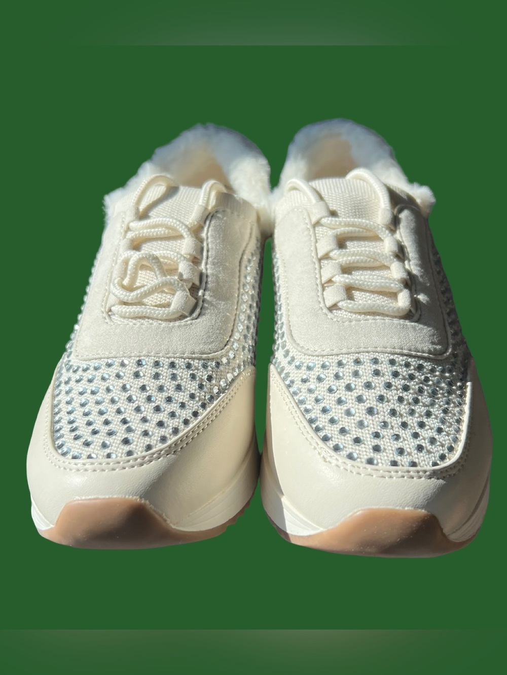 Kenneth Cole Reaction Cari Faux Fur Jewel Jogger Sneaker - Size 7 - Picture 6 of 11